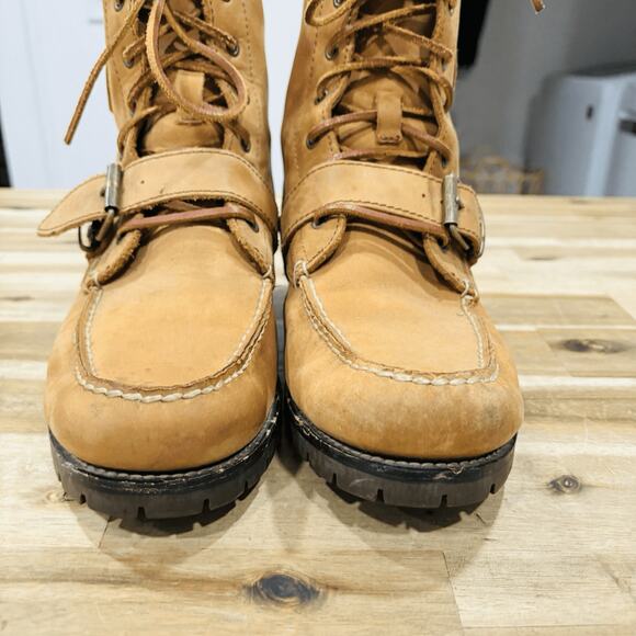 Polo Ralph Lauren Boots Men\'s Ranger Leather Size 8D Military Buckle Moc Toe main image 12